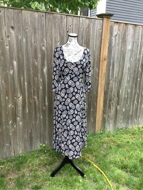 Tommy Hilfiger Navy and White Floral Maxi Dress